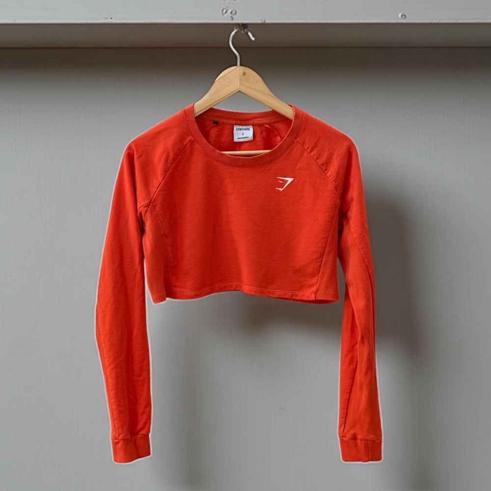Gymshark Long Sleeve Orange Crop Top! Small!